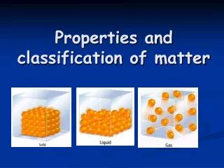 Properties and classification of matter