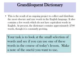 Grandiloquent Dictionary
