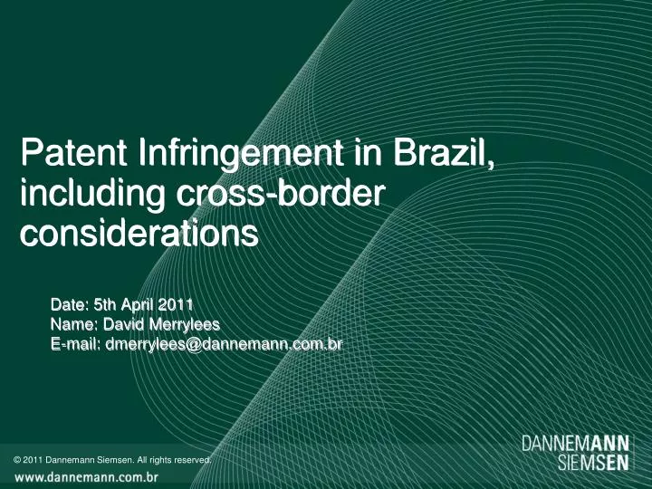 patent infringement in brazil including cross border considerations