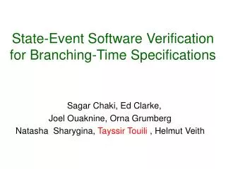 State-Event Software Verification for Branching-Time Specifications