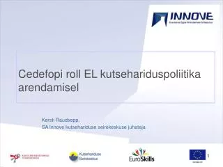 cedefopi roll el kutsehariduspoliitika arendamisel