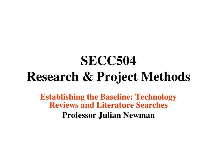 secc504 research project methods