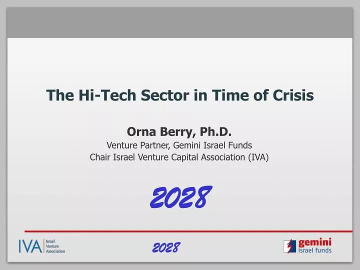 the hi tech sector in time of crisis