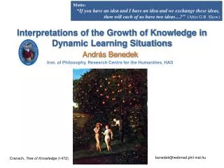 Interpretations of the Growth of Knowledge in Dynamic Learning Situations