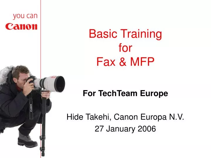 basic training for fax mfp