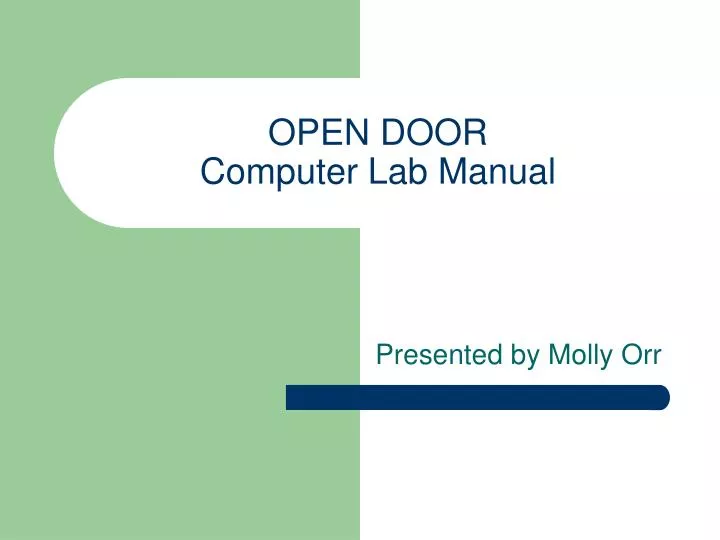 open door computer lab manual