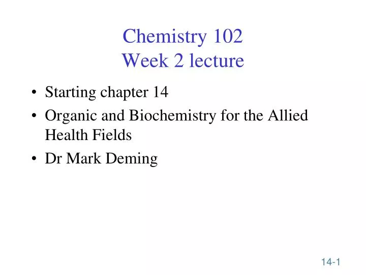 chemistry 102 week 2 lecture