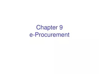 Chapter 9 e-Procurement