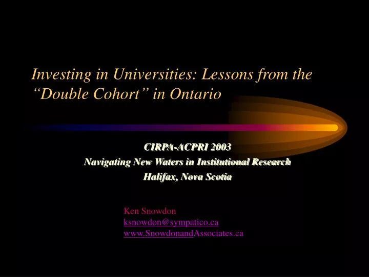 investing in universities lessons from the double cohort in ontario