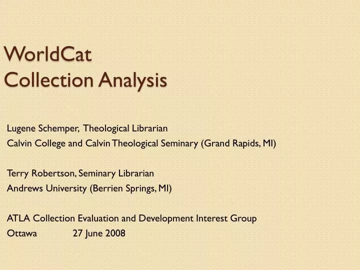 worldcat collection analysis