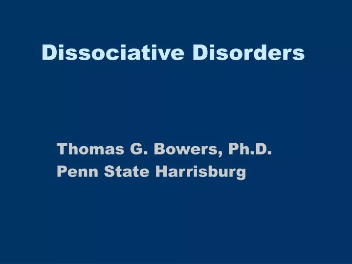 dissociative disorders