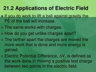 21.2 Applications of Electric Field