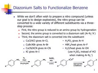 Diazonium Salts to Functionalize Benzene