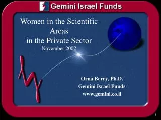 Women in the Scientific Areas in the Private Sector November 2002