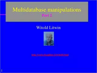 Multidatabase manipulations Part 2
