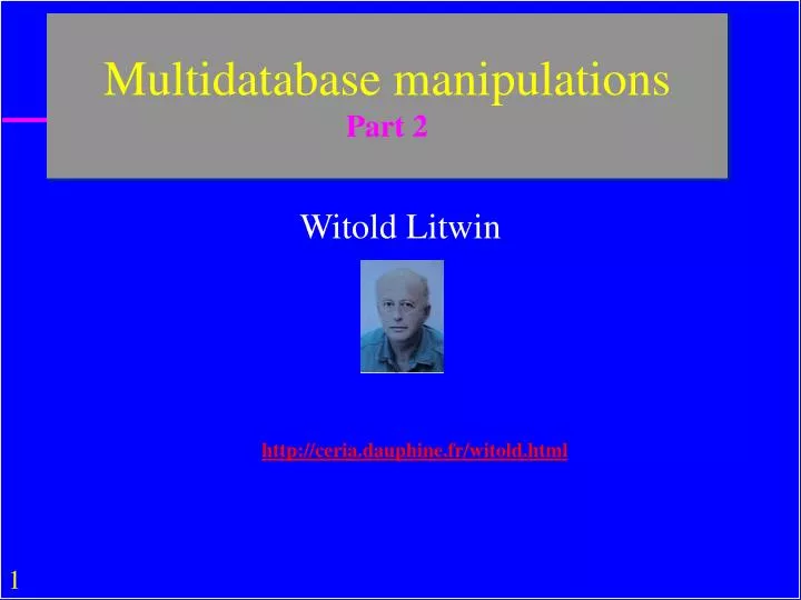 multidatabase manipulations part 2
