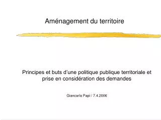 am nagement du territoire