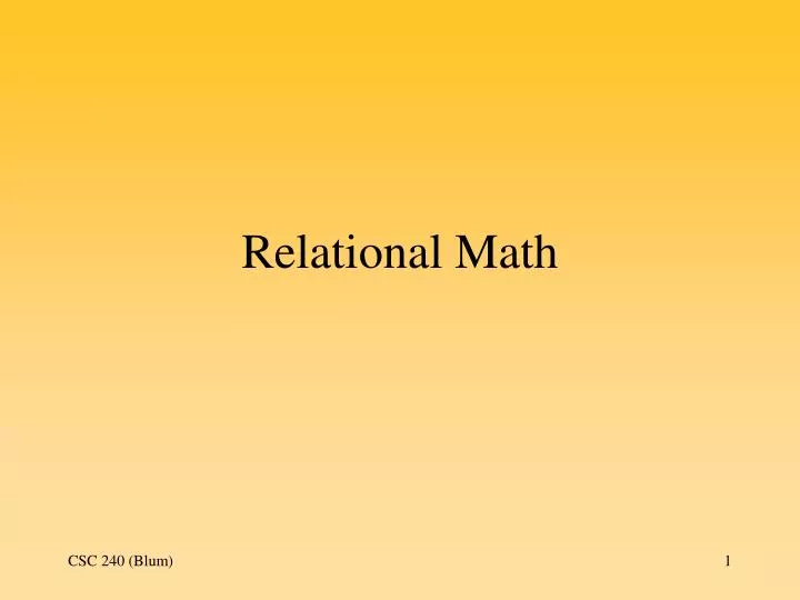 relational math