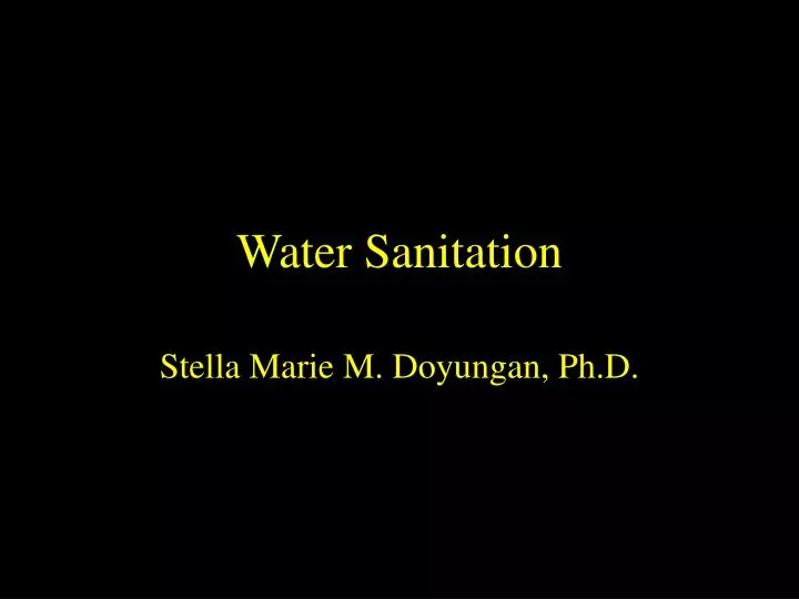 water sanitation