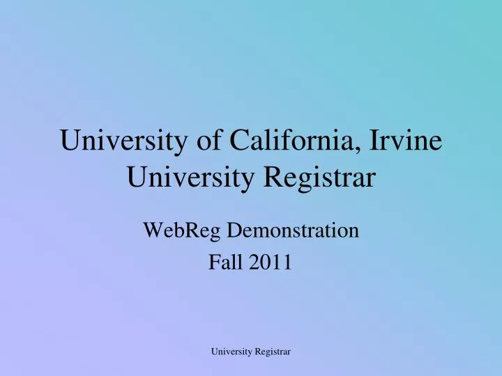university of california irvine university registrar