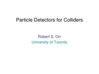 Particle Detectors for Colliders