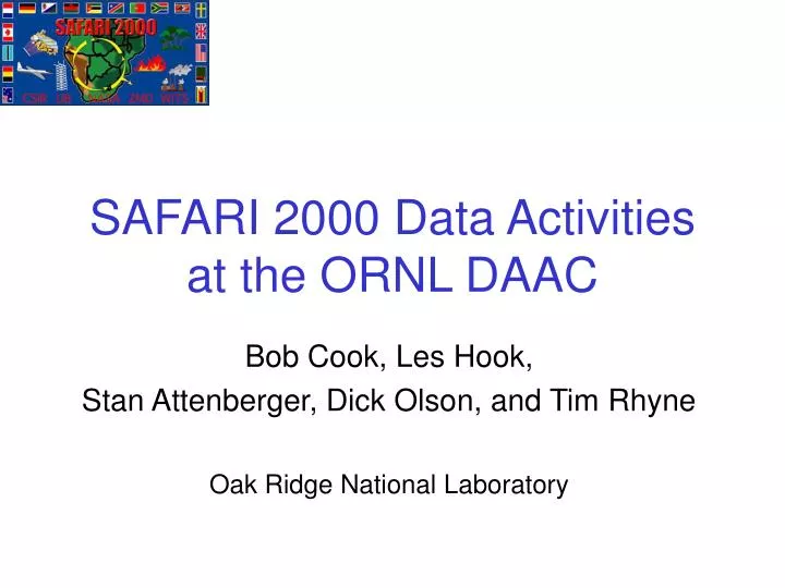 safari 2000 data activities at the ornl daac