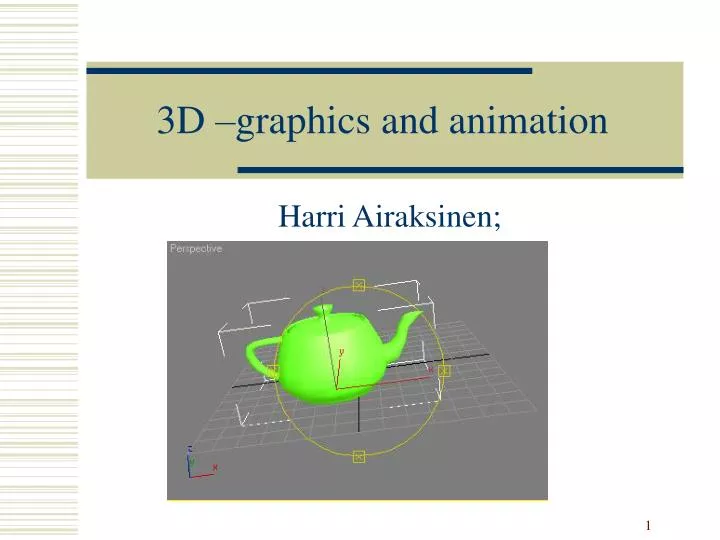 3d graphics and animation