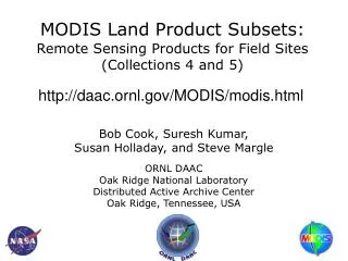 MODIS Land Product Subsets: Remote Sensing Products for Field Sites (Collections 4 and 5)