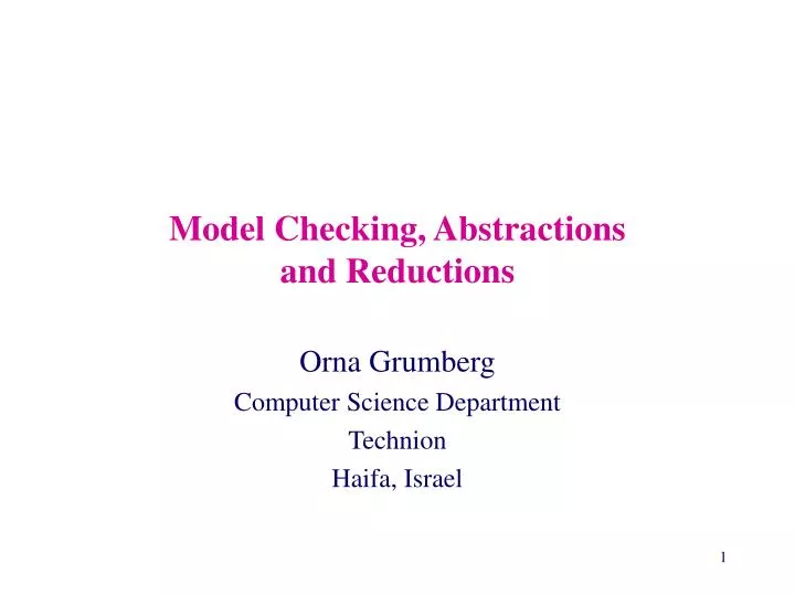 model checking abstractions and reductions