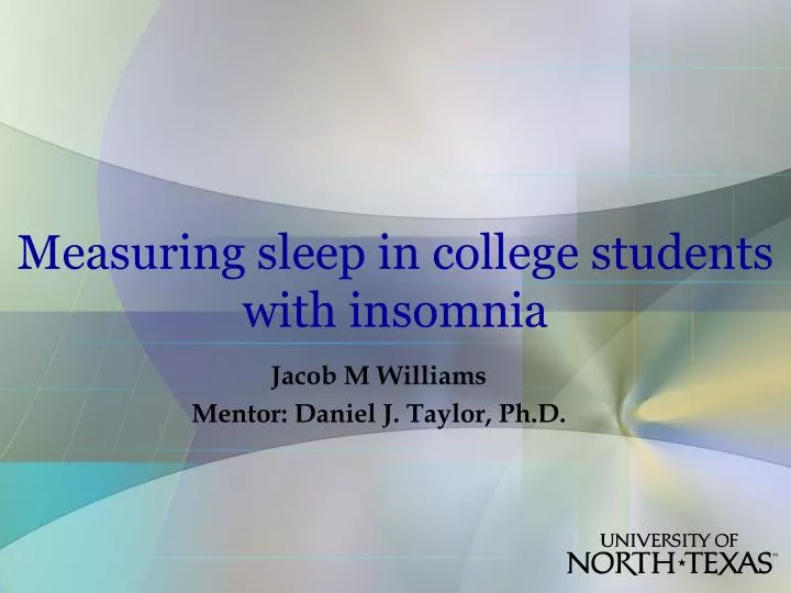 measuring sleep in college students with insomnia