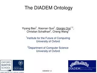 The DIADEM Ontology