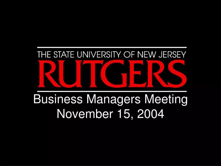 business managers meeting november 15 2004