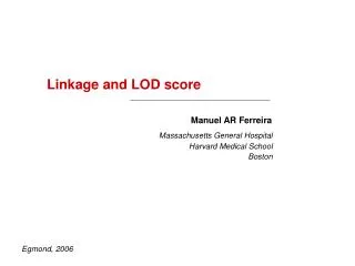 Linkage and LOD score