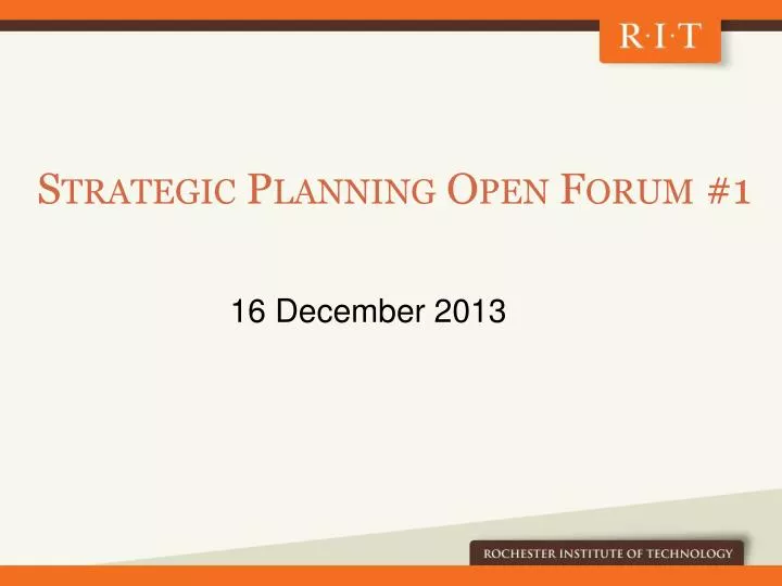 strategic planning open forum 1