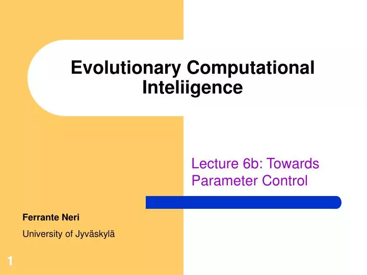 evolutionary computational inteliigence