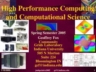 High Performance Computing and Computational Science