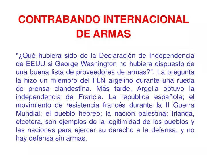 contrabando internacional de armas