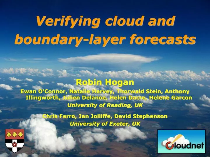 verifying cloud and boundary layer forecasts