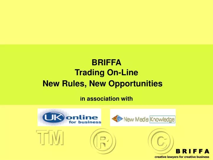 briffa trading on line new rules new opportunities i n association with