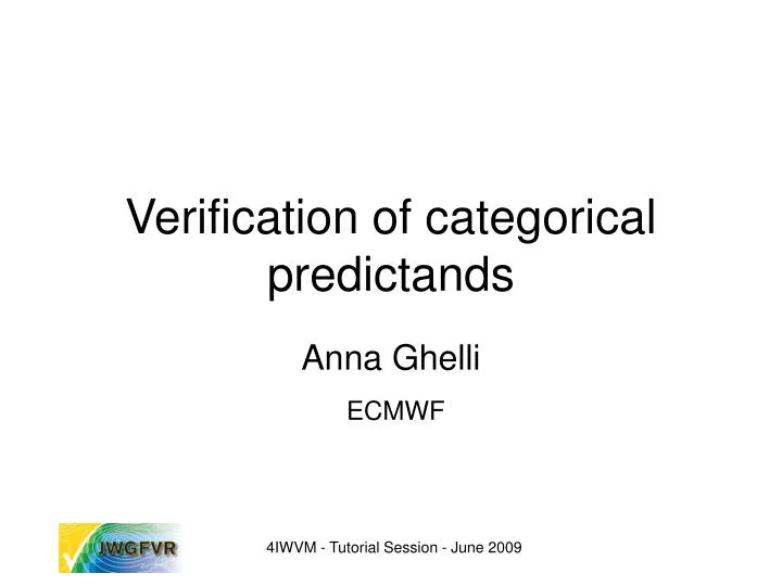 verification of categorical predictands