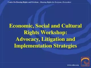 Economic, Social and Cultural Rights Workshop: Advocacy, Litigation and Implementation Strategies
