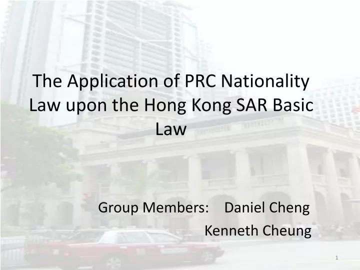 the application of prc nationality law upon the hong kong sar basic law