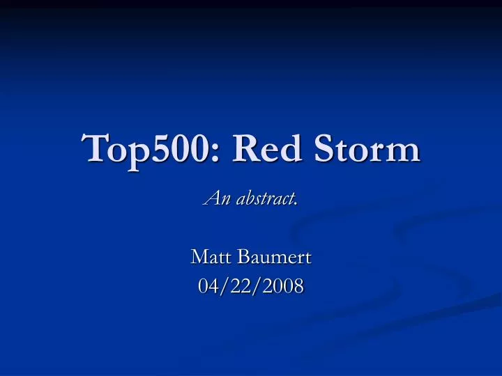 top500 red storm