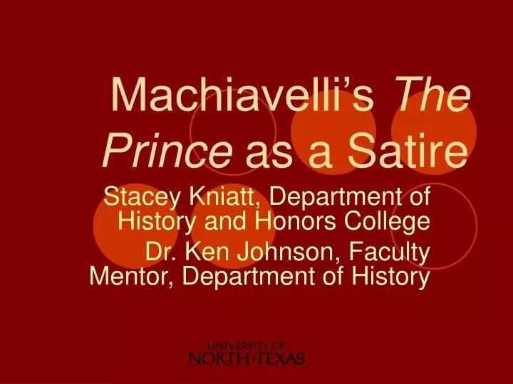 machiavelli s the prince as a satire