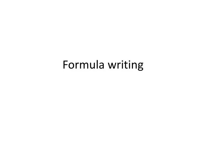 formula writing