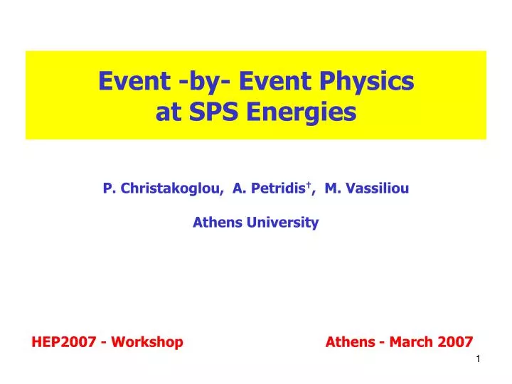 event by event physics at sps energies