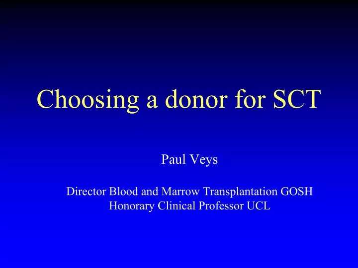choosing a donor for sct