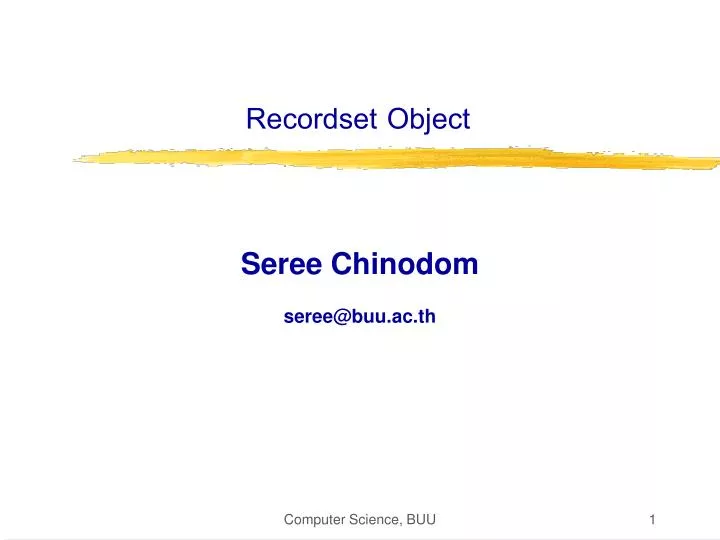 recordset object