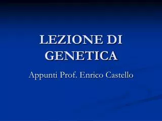 lezione di genetica