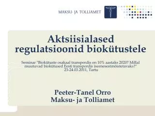peeter tanel orro maksu ja tolliamet